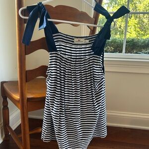 Vineyard Vines Navy and White Striped Tie-Shoulder Camisole